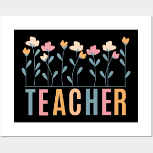 Floral Teacher , Teacher Appreciation , Retro Comfort Teacher , Back To School , Unisex Custom Teacher , Teacher Gift Posters and Art